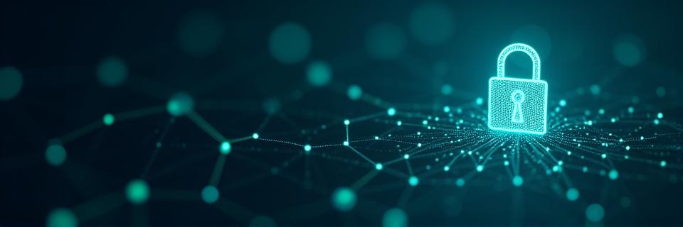 Anshin Kōのロゴと、情報を守るための鍵のイラスト。データセキュリティとプライバシーの概念を視覚的に表現しています。